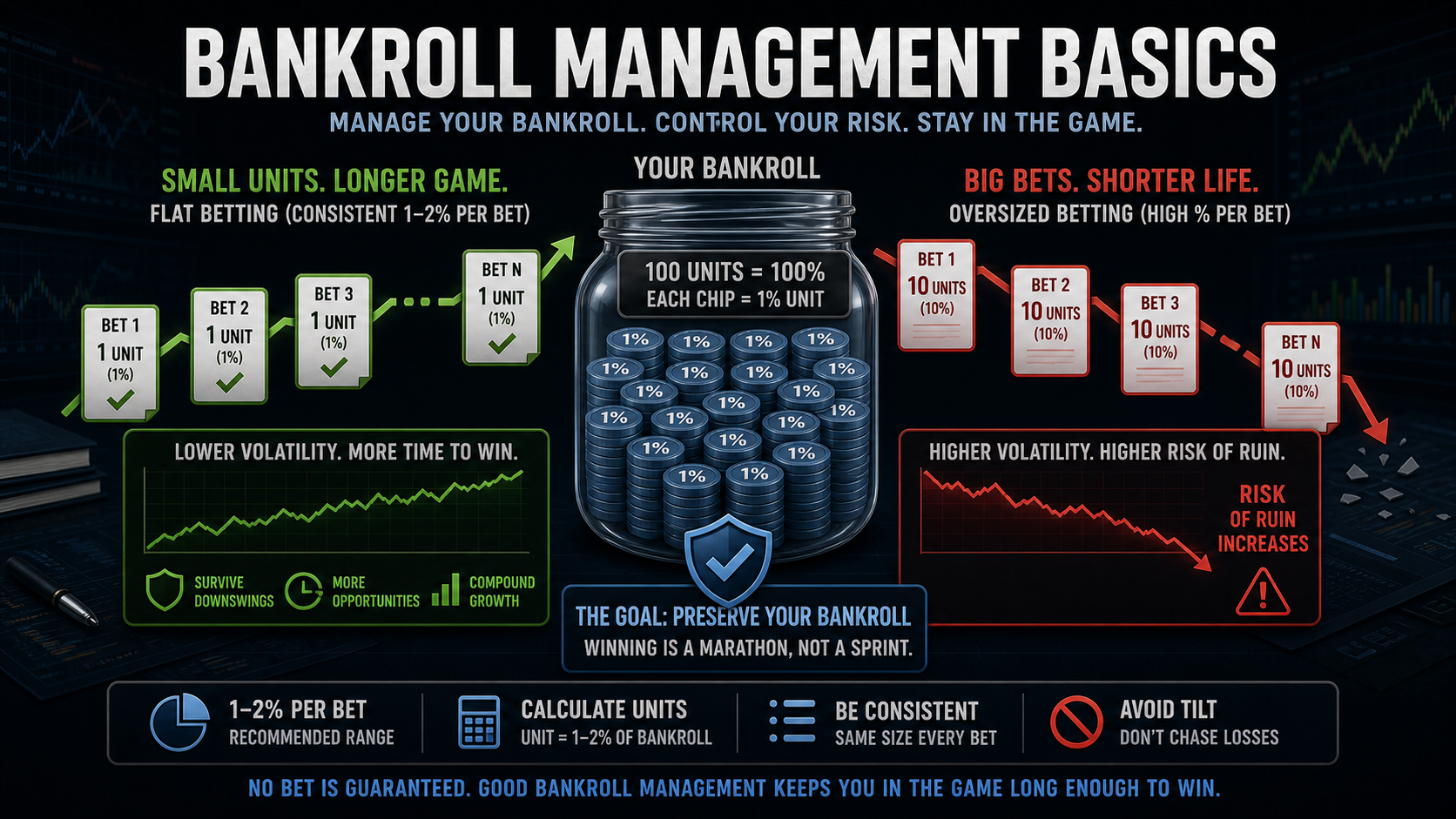 Bankroll Management Basics: The Math Behind Surviving Variance explanatory concept diagram