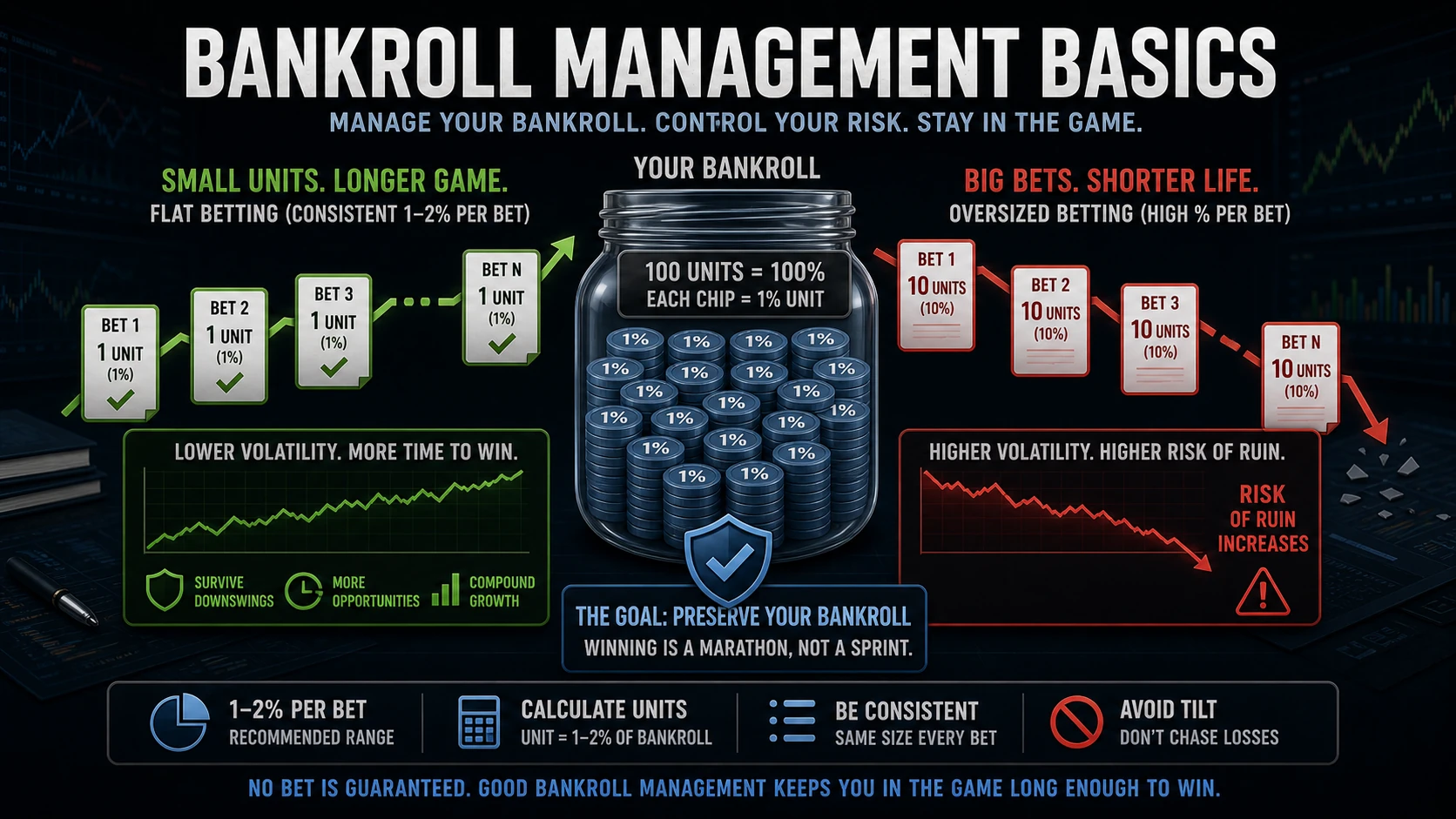 Bankroll Management Basics: The Math Behind Surviving Variance explanatory concept diagram