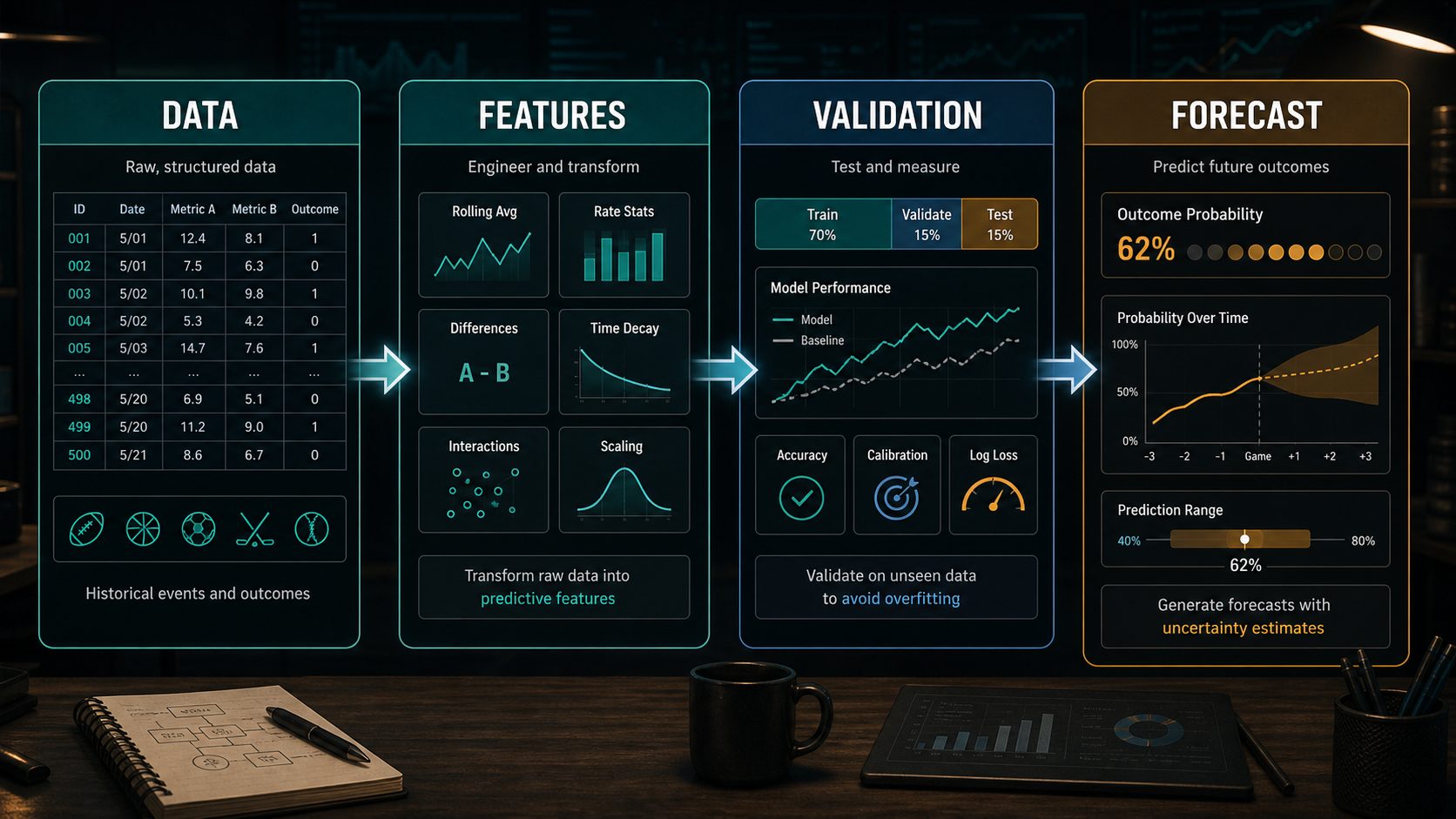 Building Your First Betting Model with Tinker explanatory concept diagram