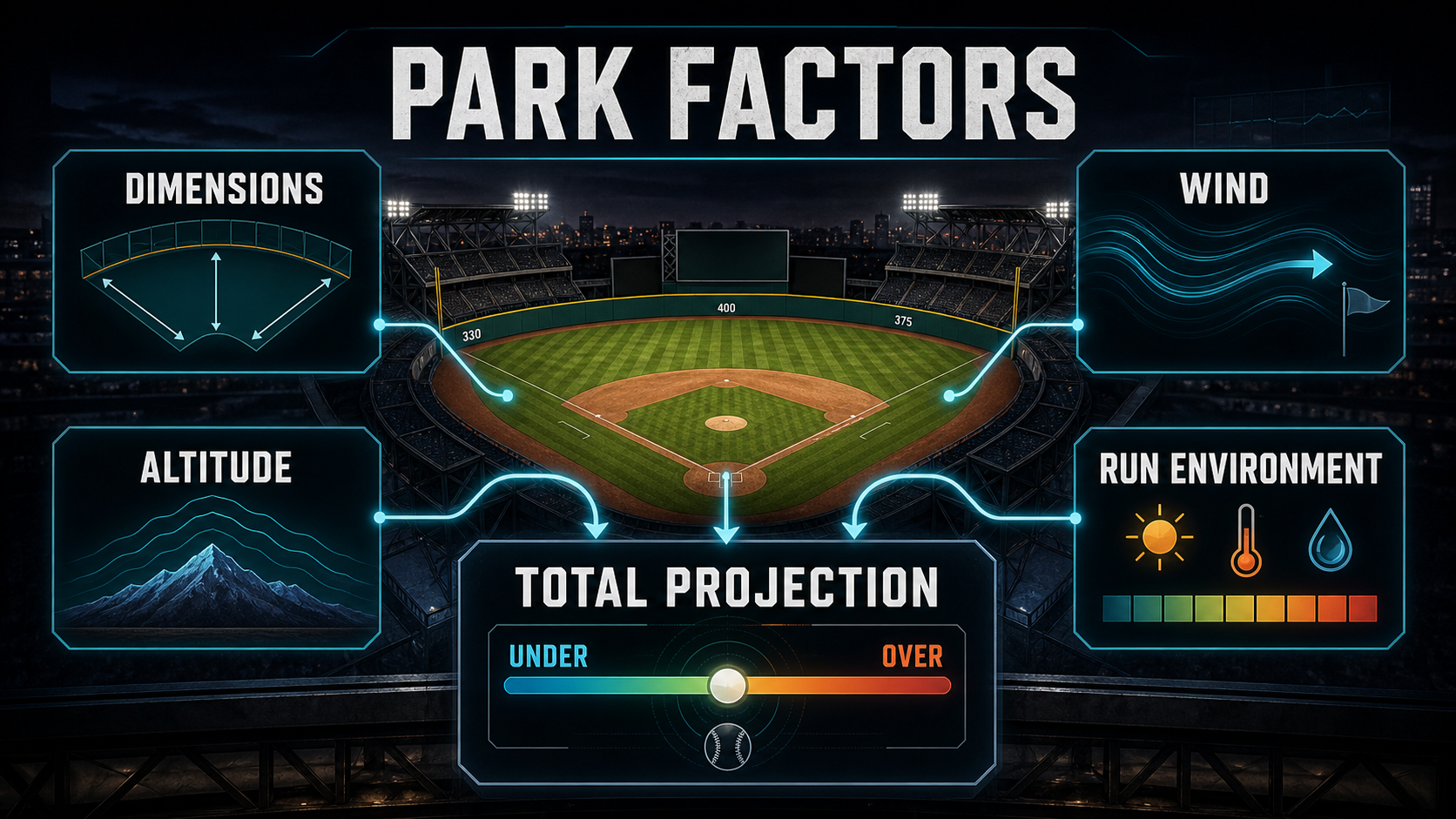MLB Park Factors: Why Coors Field and Camden Yards Eat Totals explanatory concept diagram