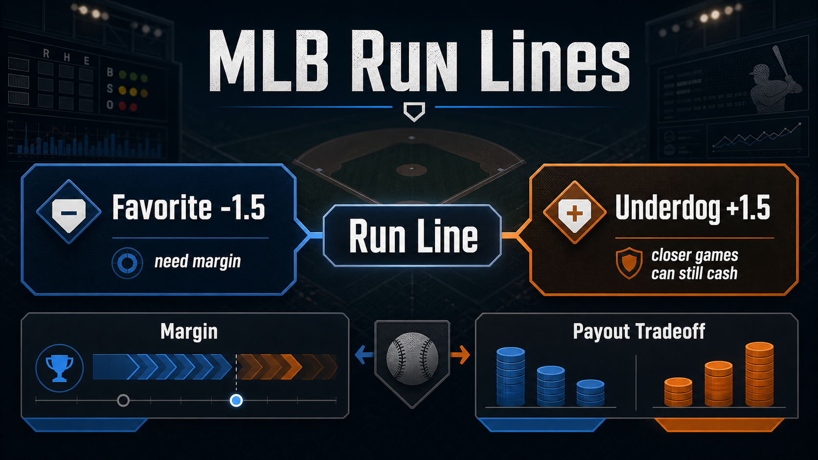 MLB Run Lines Explained: The -1.5 Spread Strategy explanatory concept diagram