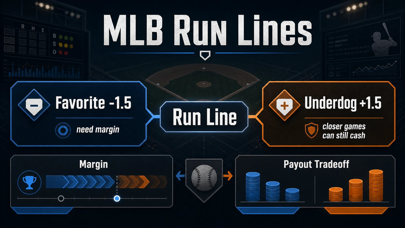 MLB Run Lines Explained: The -1.5 Spread Strategy explanatory concept diagram