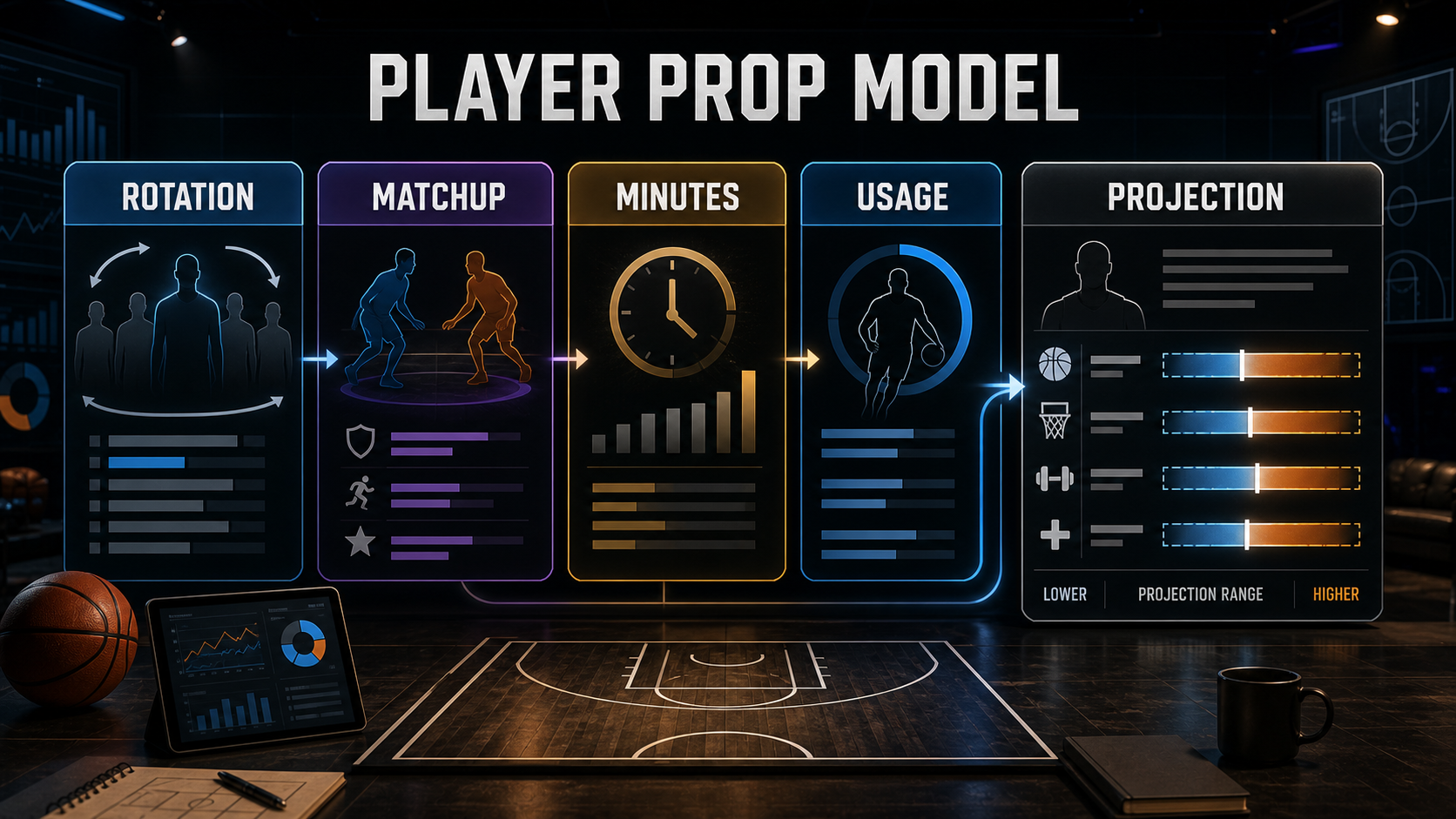 2026 NBA Finals Player Props Models: Tatum, Jokic, Usage, Matchups explanatory concept diagram