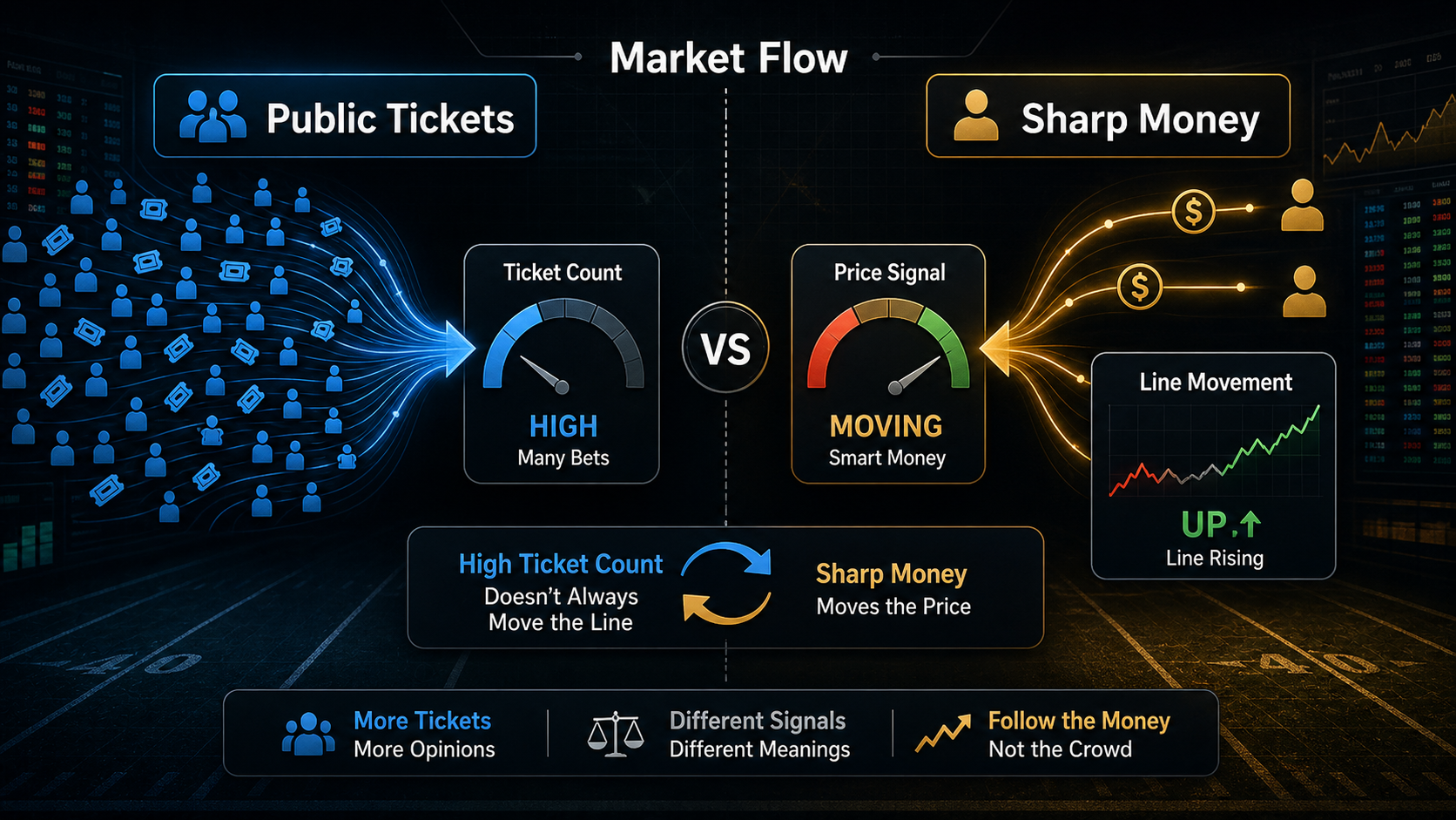 Sharp Money vs Public Money: How to Read Both explanatory concept diagram